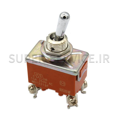 SWITCH TOGGLE 250V/15A 2P  FABRISTEEL